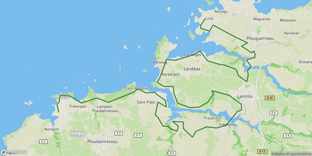 V45 / Vélo-Route Littorale- Etape Plouguerneau/Porsall